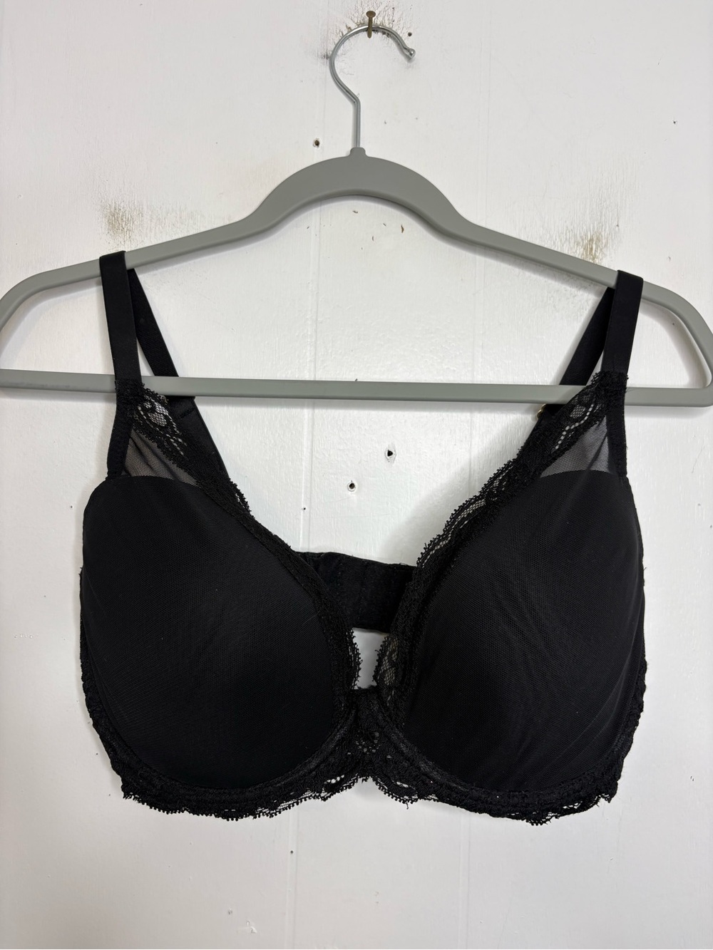 Natori Bra Womens 32G Feathers Plunge T Shirt Lace Trim Opaque Sexy Comfort